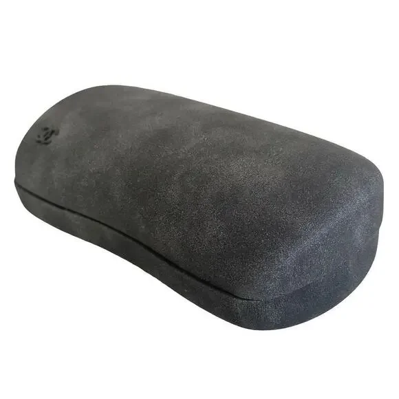 Chanel Sunglasses Eyeglasses Large Gray Suede Clamshell CC Logo CASE ONLY Rare - Picture 2 of 8